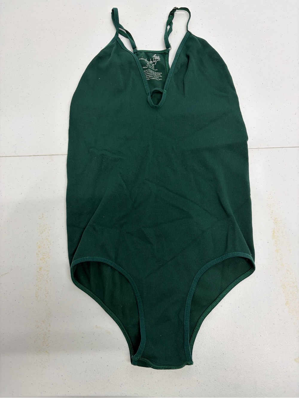 Fp Intimate Forest Green Ribbed One-Piece Bodysuit M/L